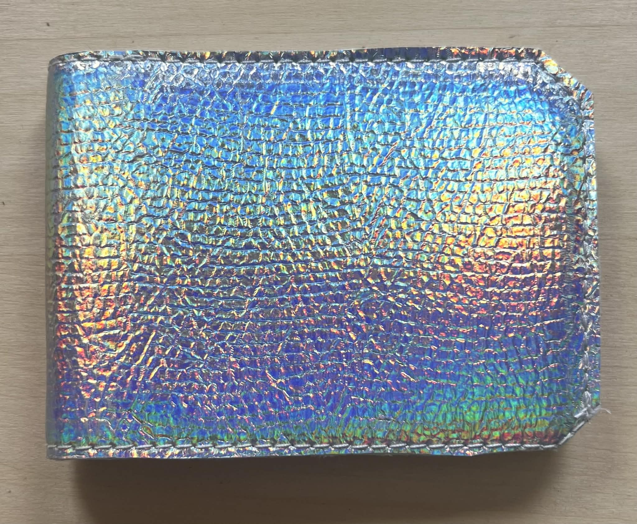 Silver Holographic Single Fold Wallet
