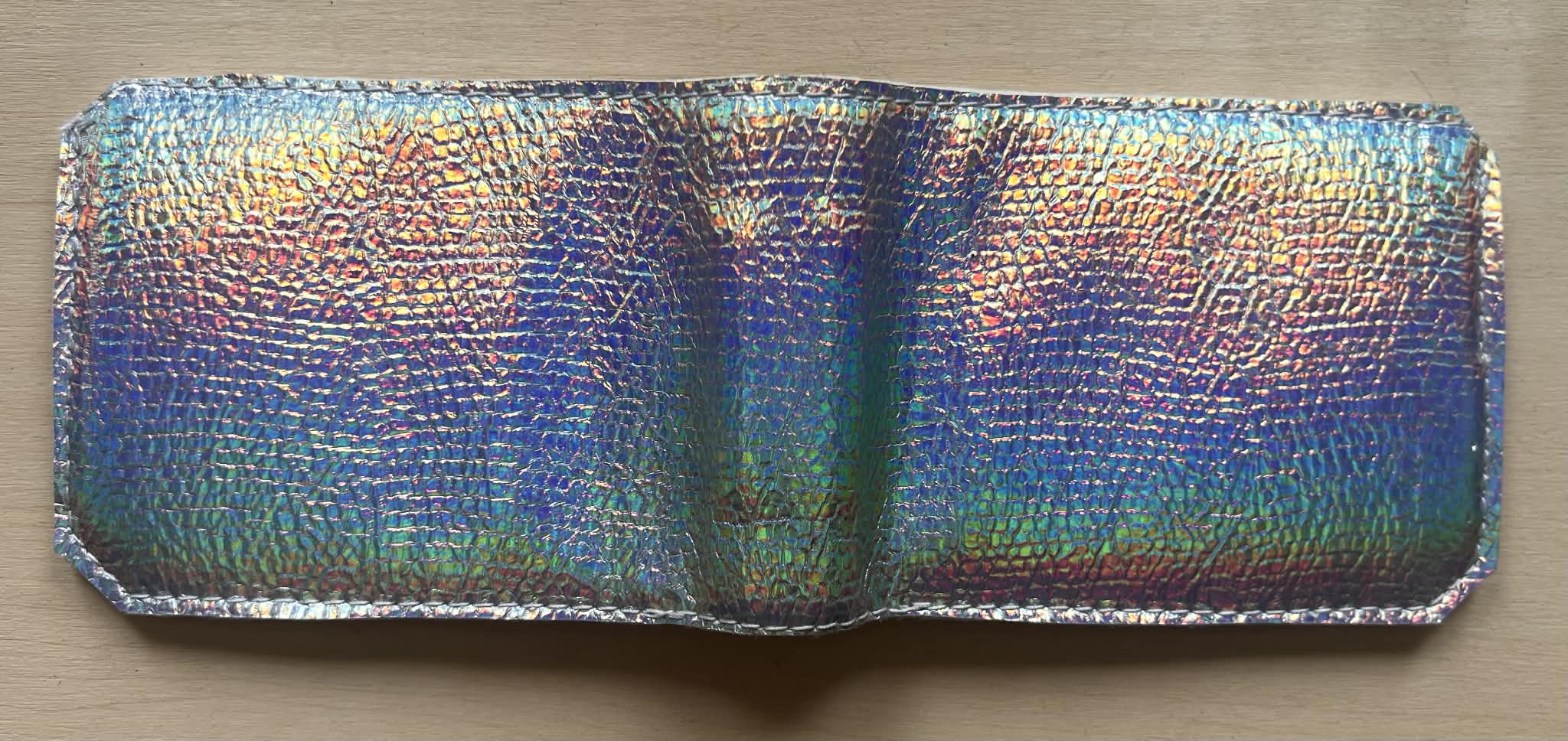 Silver Holographic Single Fold Wallet