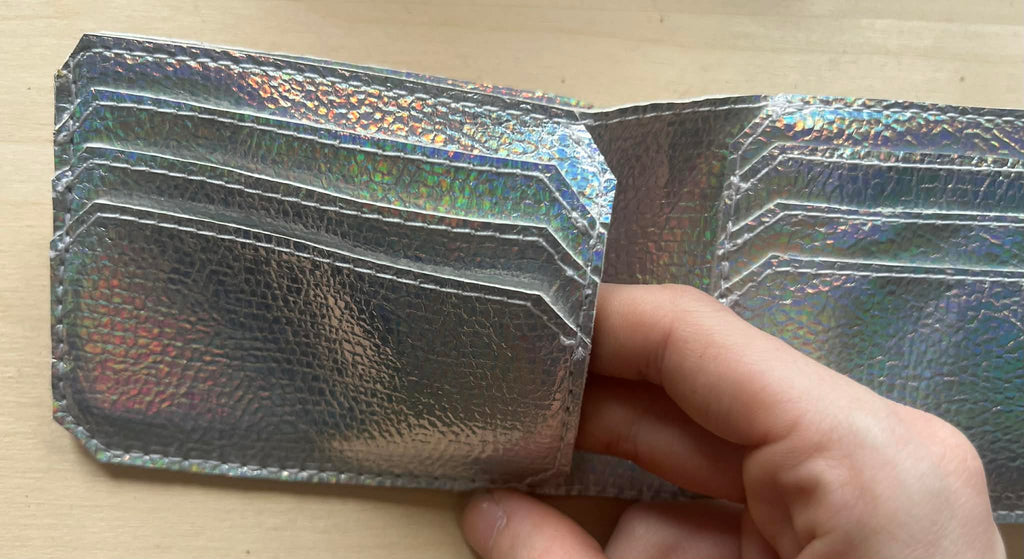 Silver Holographic Single Fold Wallet