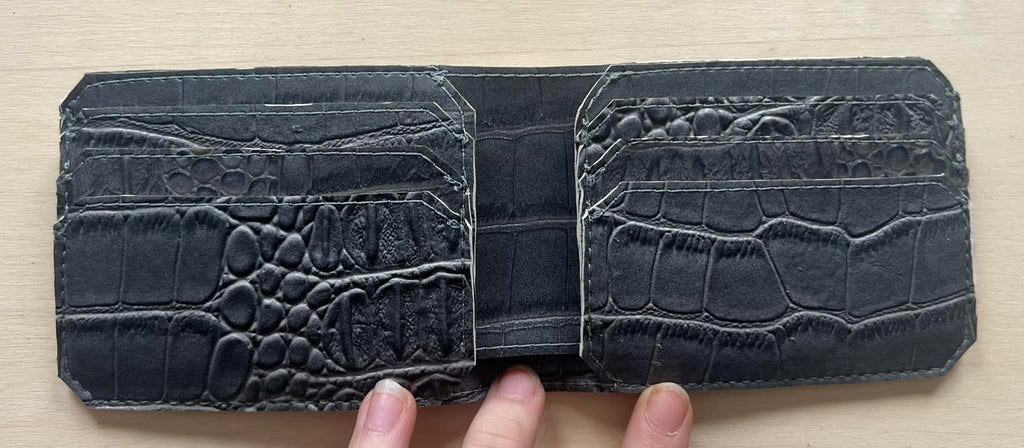 Gray Alligator textured Single Fold Wallet