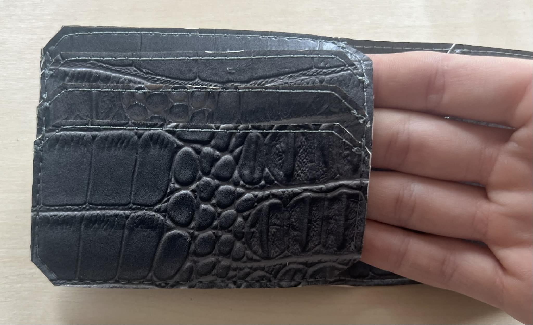 Gray Alligator textured Single Fold Wallet