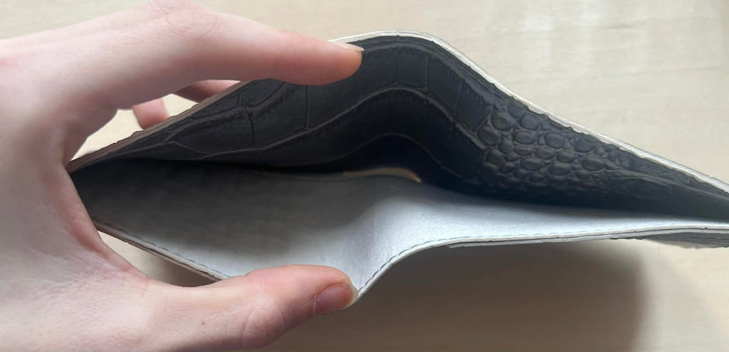 Gray Alligator textured Single Fold Wallet