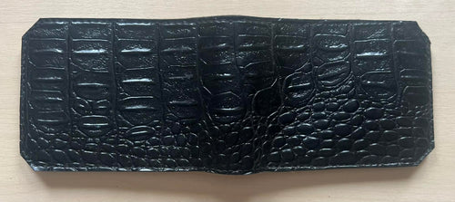 Black Alligator textured Single Fold Wallet