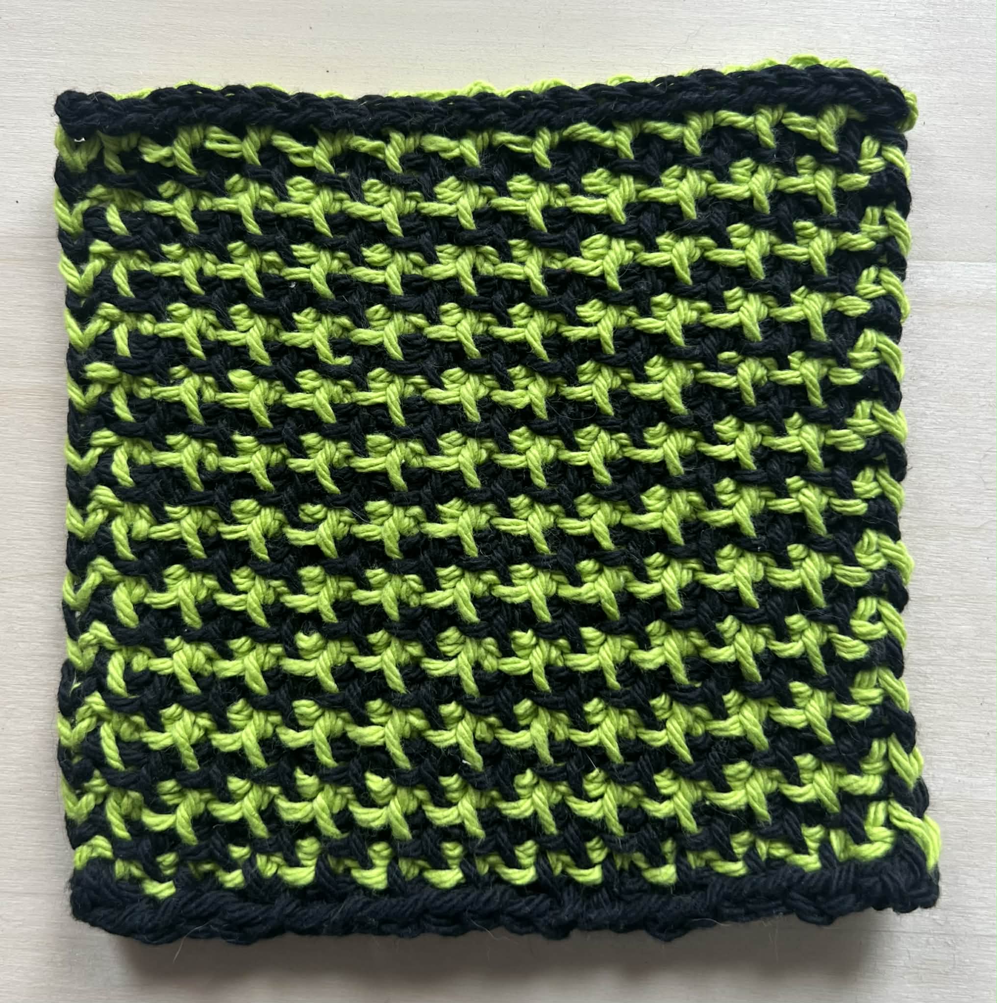 Black and Lime Green washcloth