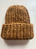 Warm cinnamon chunky knit beanie