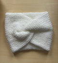 White Sparkle twisted double knit ear warmer